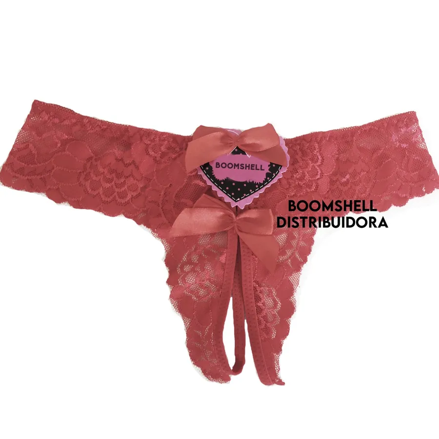 Bordo Tanga Open less Lace abierta