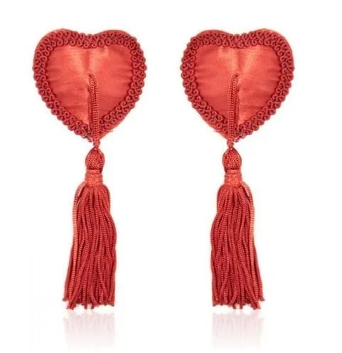 Pezoneras Passion corazon Rojo con borlas Autoadhesivas