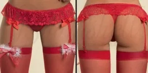 Portaligas sexy Rachel voladitos y moños
