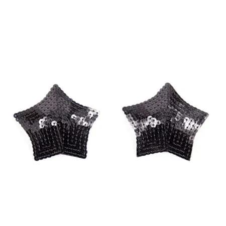 Pezoneras Glam Star negras Autoadhesivas