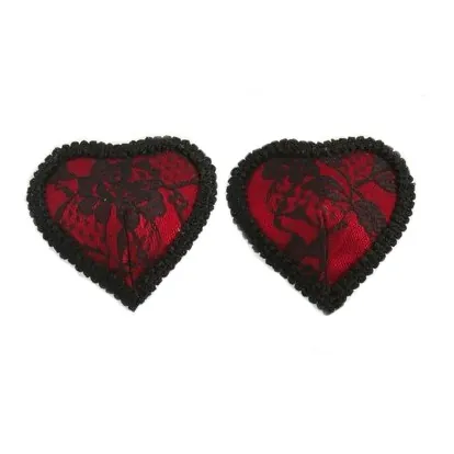 Pezoneras Rojas corazón de encaje