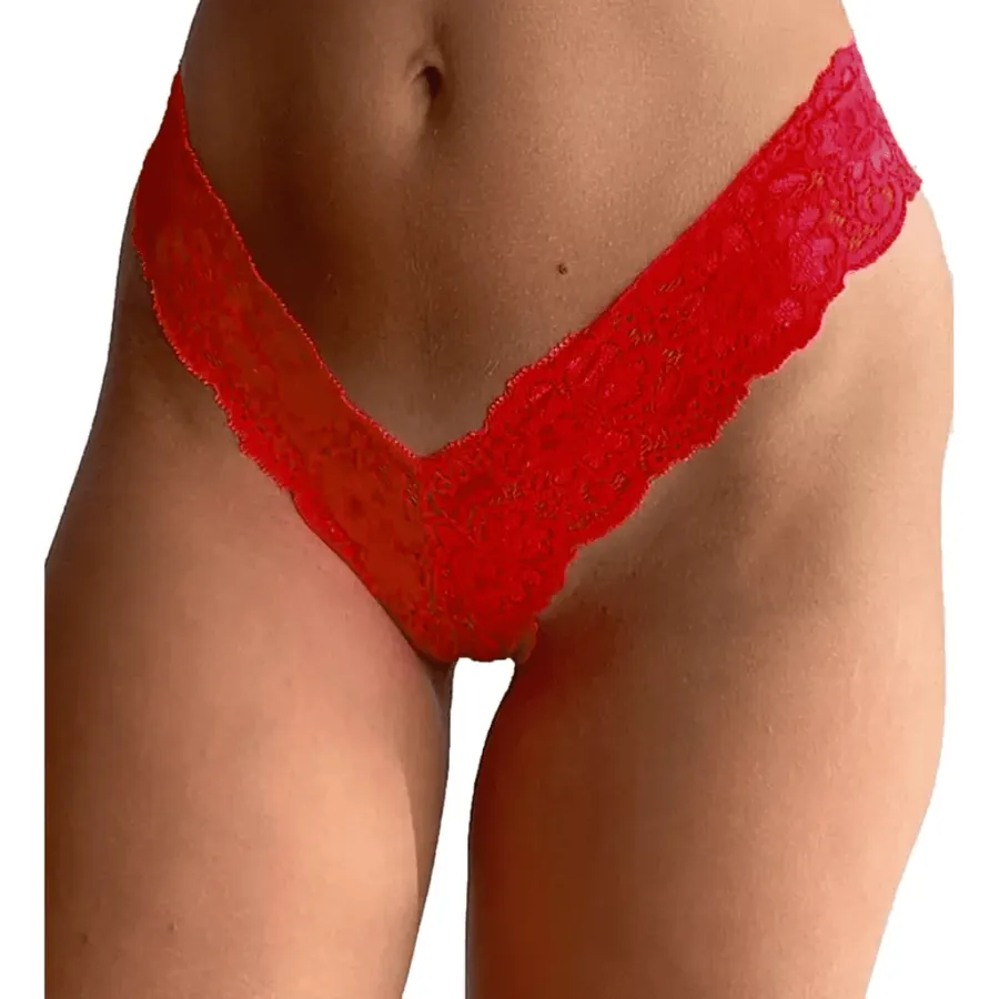 Tanga less sexy Petit lenceria erotica Rojo