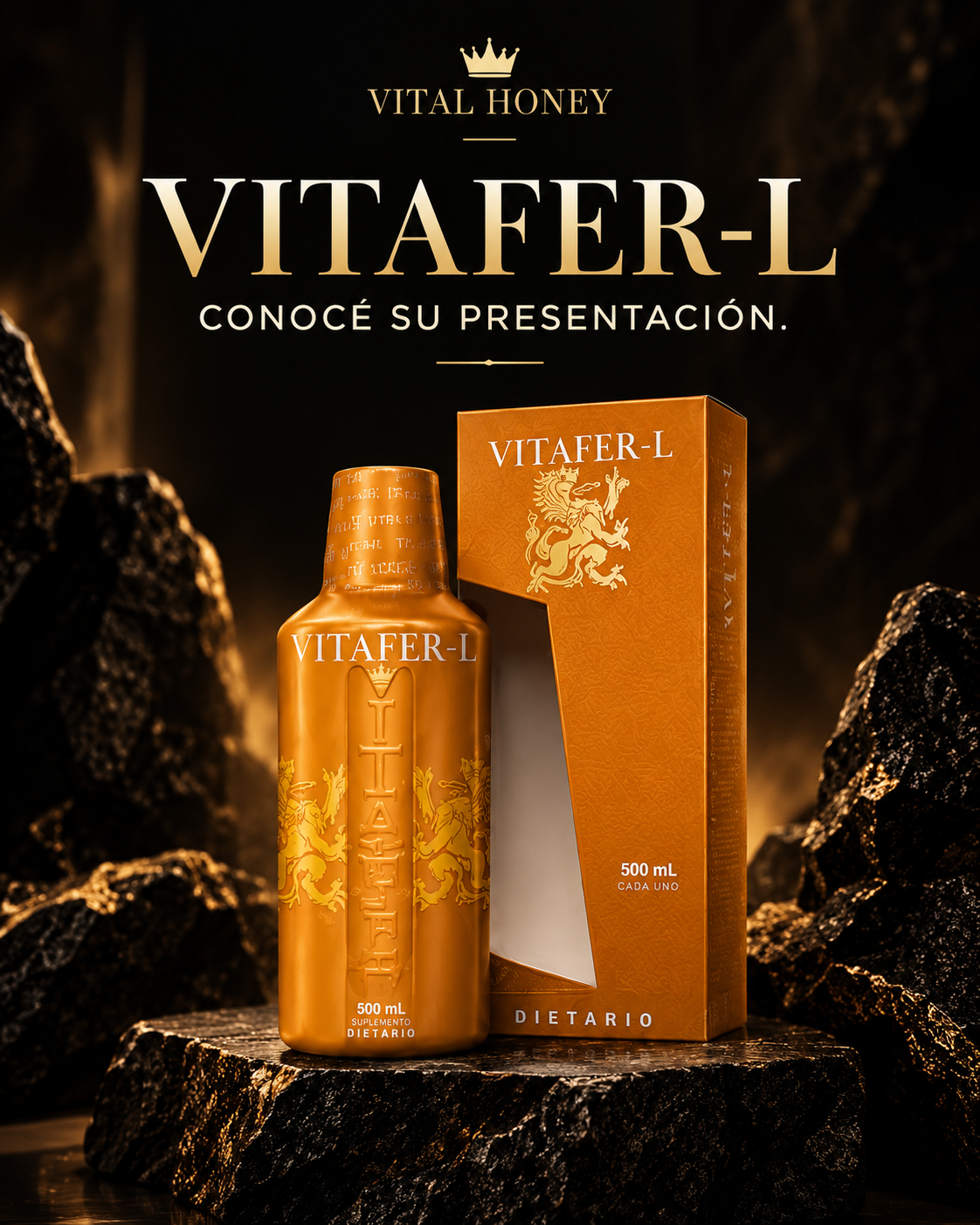 Vitafer-L, botella de 500 ml con caja